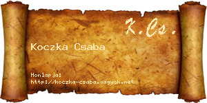 Koczka Csaba névjegykártya