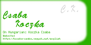 csaba koczka business card